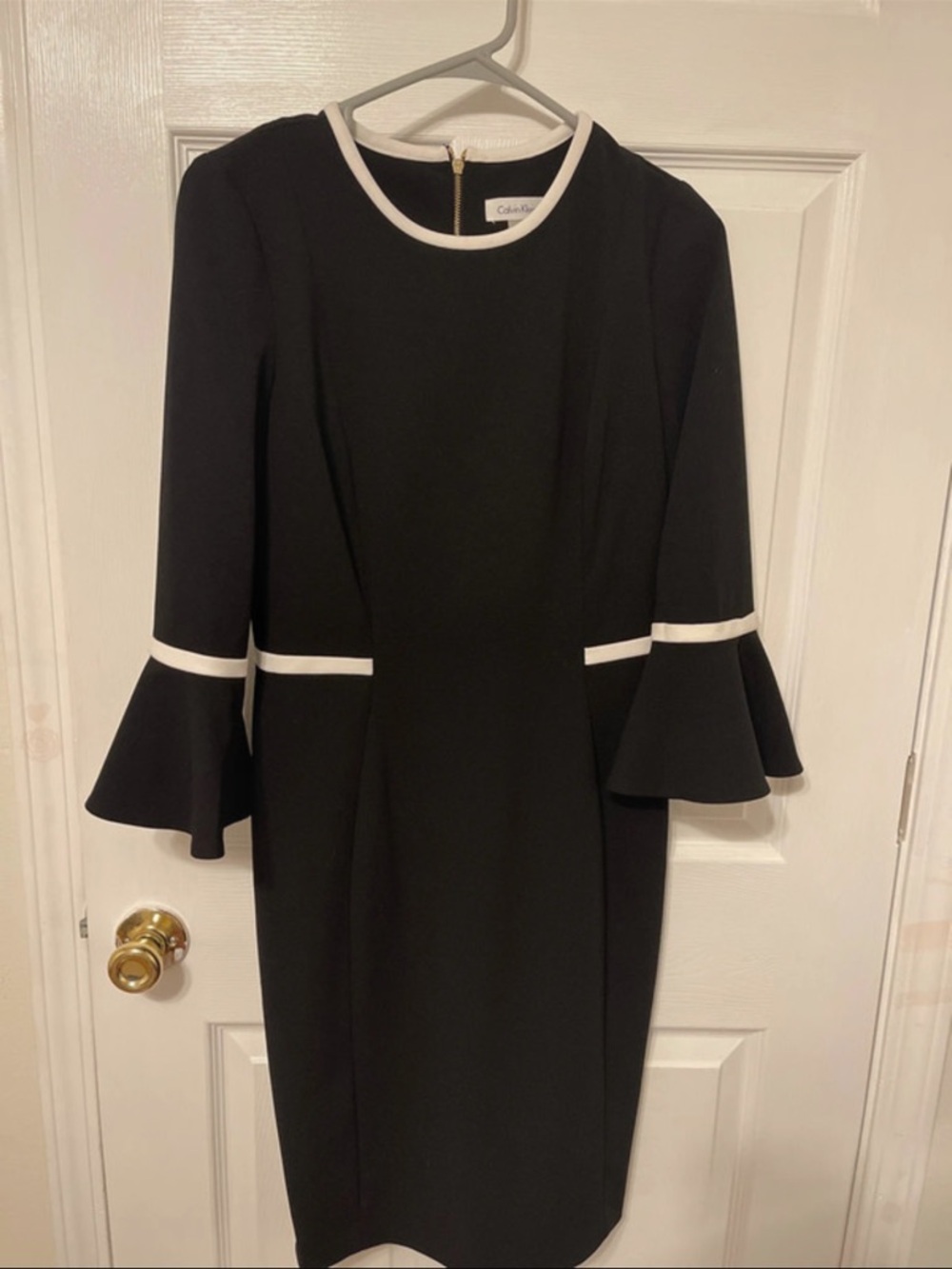 Calvin Klein Black Dress with White Trim